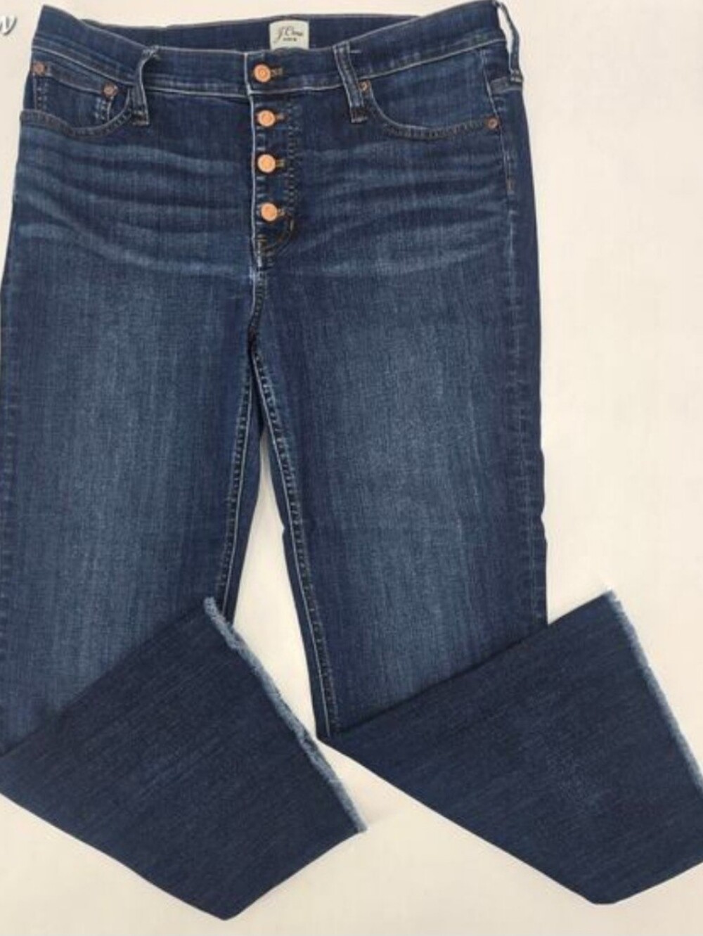 J. Crew Dark Blue High-Rise Cropped Flare Jeans